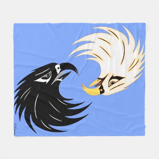 Fleece Blanket design "Eagle Öga" - Lila (Framsidan (Horisontell))