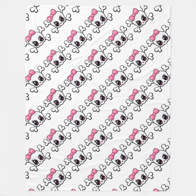 Fleece Blanket/Döskallar med Bow (Framsidan)