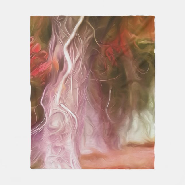 Fleece Blanket Dream Light Red Träd (Framsidan)