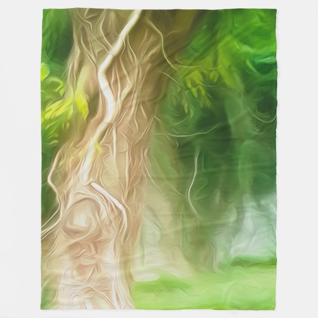Fleece Blanket Dream Ljust grönt Träd (Framsidan)