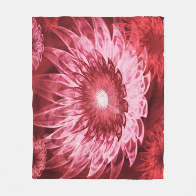 Fleece Blanket Fantasy Flowers Red (Framsidan)