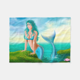 Fleece Blanket, Fantasy vackra sjöjungfru till hav