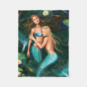 Fleece Blanket, Fantasy vackra sjöjungfruar