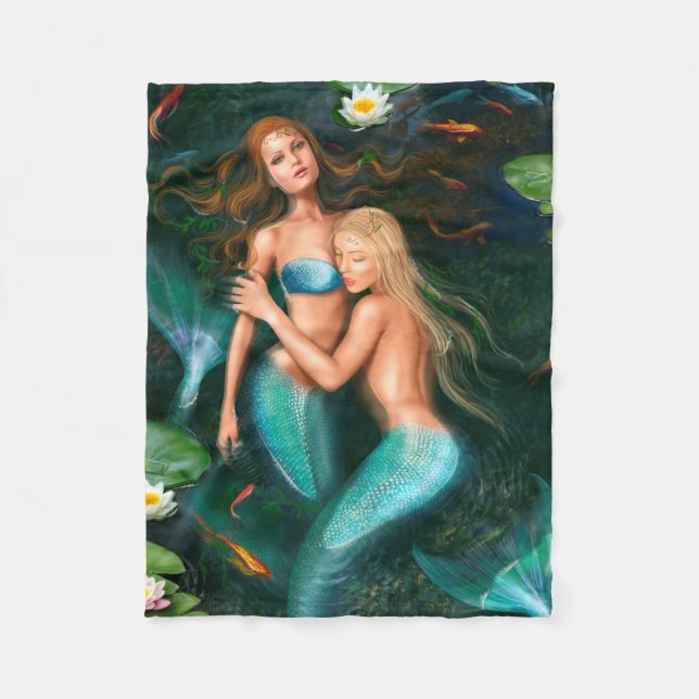Fleece Blanket, Fantasy vackra sjöjungfruar (Framsidan)