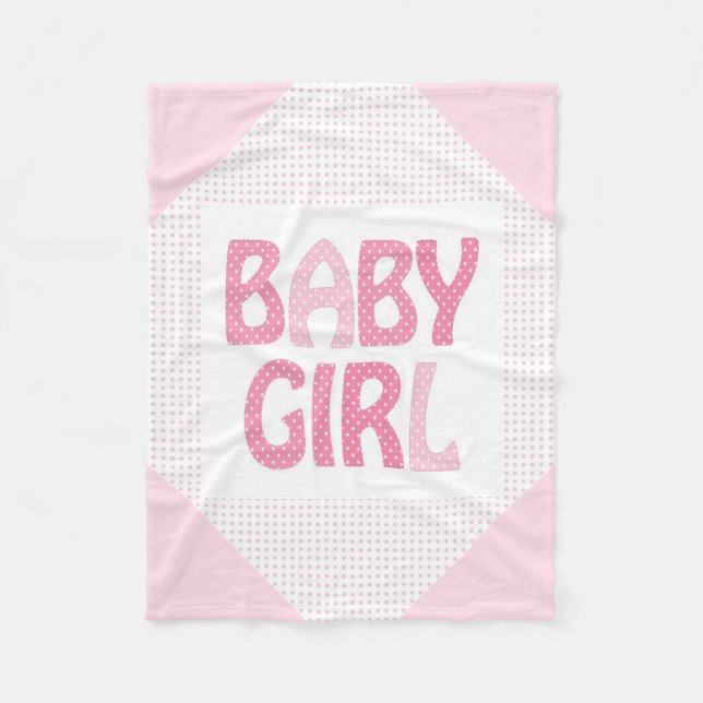 Fleece Blanket/Flicka/Rosa Polka dots (Framsidan)
