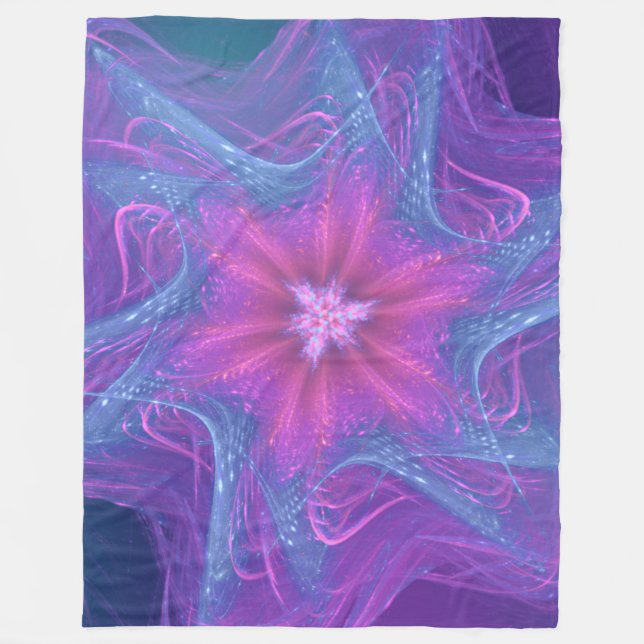Fleece Blanket Fractal Delikat Cyan Palette (Framsidan)