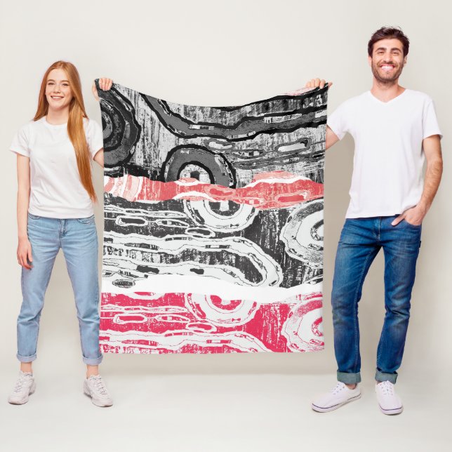 Fleece Blanket – Friction Lands Abstract Design (På plats)