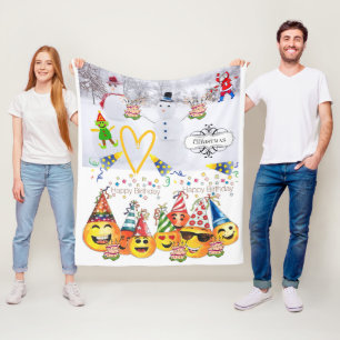 Fleece Blanket God jul Grattis på födelsedagen