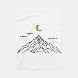 Fleece Blanket “Golden Moon & Peaks”
