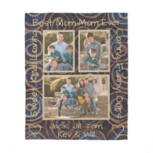 Fleece Blanket "Guld Blue Swirl" Photo Blanket