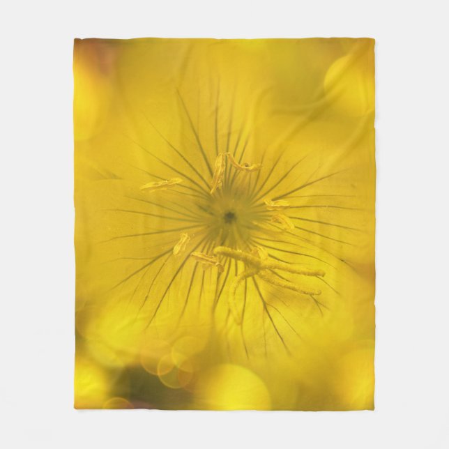 Fleece Blanket Gult Bokeh Flower (Framsidan)