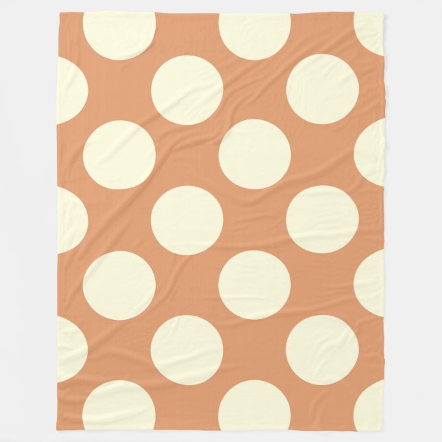 Fleece Blanket Large Circles Dots Brown Cream (Framsidan)
