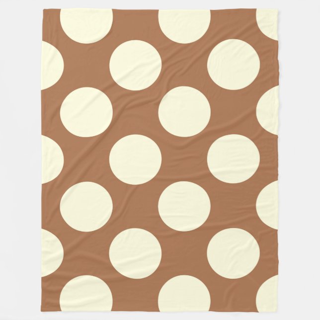 Fleece Blanket Large Circles Dots Brown Cream (Framsidan)
