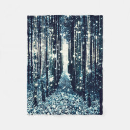 Fleece Blanket : Magic Forest Teal Grått Elegance