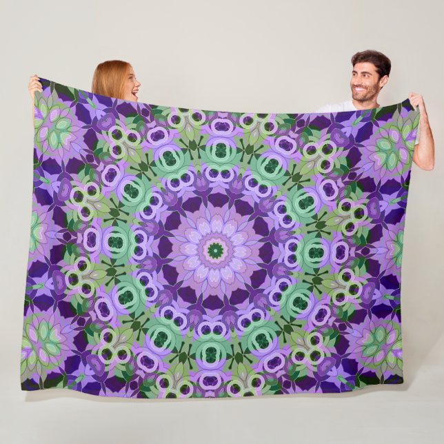 Fleece Blanket Mandala runda mönster kaleidoscope (På plats)