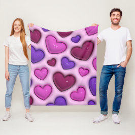 Fleece Blanket med 3D Glossy Heards