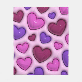 Fleece Blanket med 3D Glossy Heards
