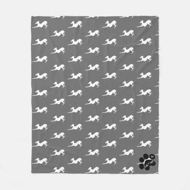 Fleece Blanket med italiensk Greyhound (Framsidan)