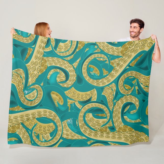 Fleece Blanket med Octopus Design (På plats)