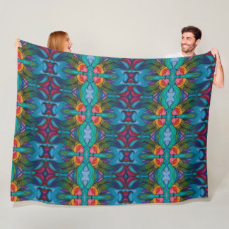 Fleece Blanket med Rainbow Koi fiskdesign