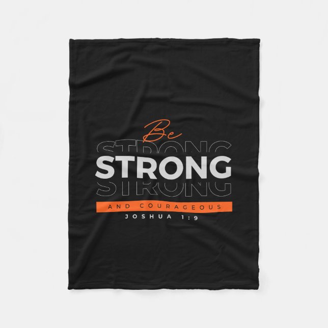Fleece Blanket Motivational Bible Verse Joshua 1:9 (Framsidan)