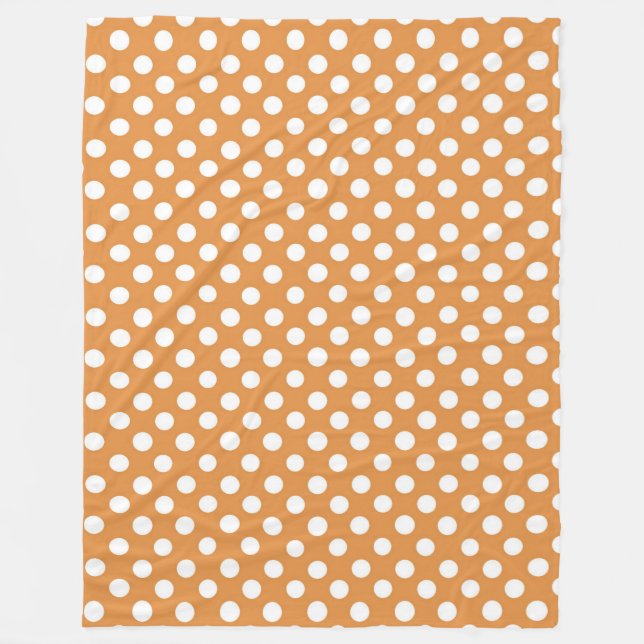 Fleece Blanket/Orange med White Polka dots (Framsidan)