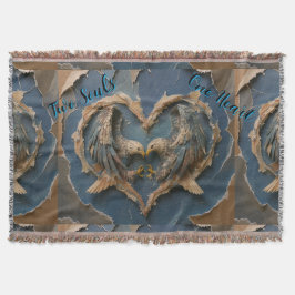 Fleece Blanket Paper Cut Eagle Two Souls One Heart Filt