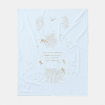 Fleece Blanket Proverbs Trust i Lord Blue Tan