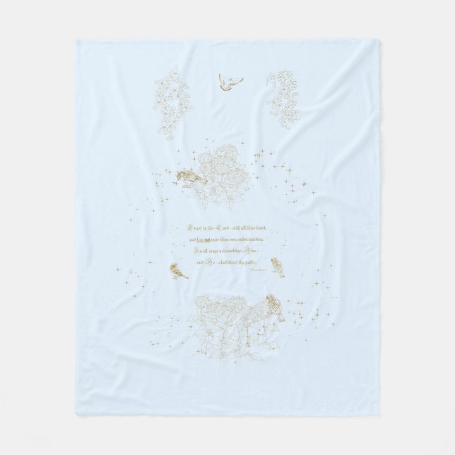 Fleece Blanket Proverbs Trust i Lord Blue Tan (Framsidan)