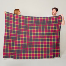 Fleece Blanket - Red and Gult Scottish Tartan