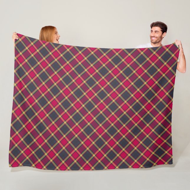 Fleece Blanket - Red and Gult Scottish Tartan 2 (På plats)