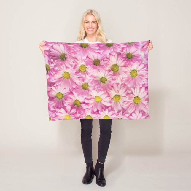 Fleece Blanket - Rosa Gerbera Daisy (På plats)