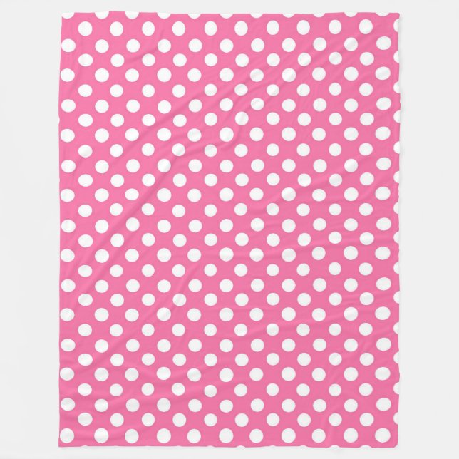 Fleece Blanket/Rosa with White Polka dots (Framsidan)