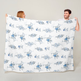 Fleece Blanket - Snow Mice Pattern