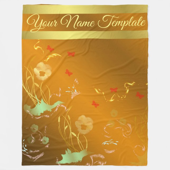 Fleece Blanket, temlate, blommigt helgdag, elegant (Framsidan)