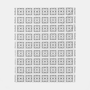 Fleece Blanket, Vit och svart geometrisk mönster
