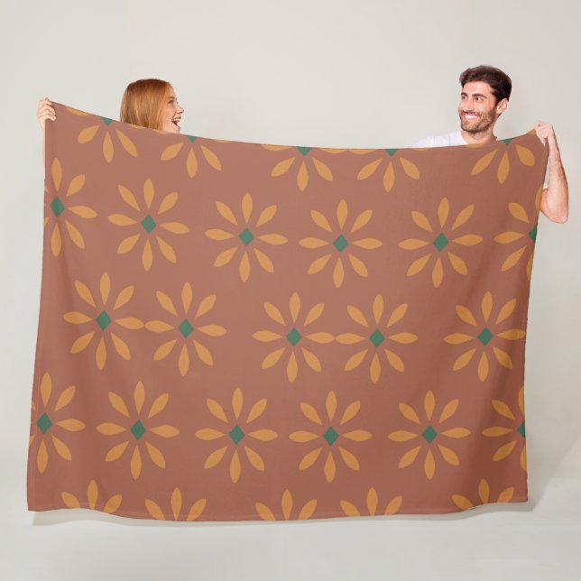 Fleece blanket with flower pattern  (På plats)