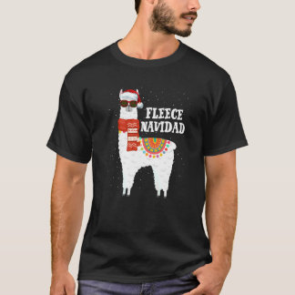 Fleece Feliz Navidad Lama Julpyjamas Lama T Shirt