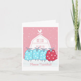 Fleece Navidad Cute Black Sheep Christmas Kort