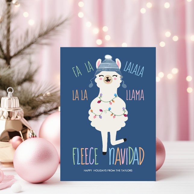 Fleece Navidad Fa La Llama Rolig Jul Julkort (Skapare uppladdad)