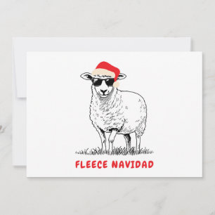 Fleece Navidad Får i Solglasögon Julkort