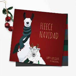 “Fleece Navidad” Festivt Roligt Snyggt Ordspel Julkort