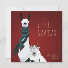 “Fleece Navidad” Festivt Roligt Snyggt Snällt Ords Julkort