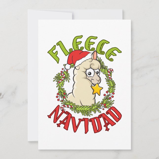 Fleece Navidad Rolig Lama Jul Julkort (Framsida)