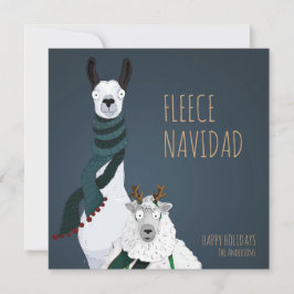 “Fleece Navidad” Roligt Chic Elegant Puns Julkort