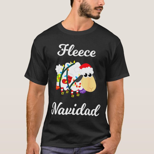 Fleece Navidad Shirt Funny Feliz Mexican Christmas T Shirt (Framsida)