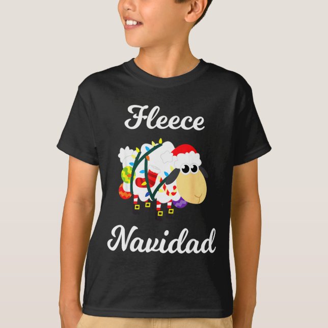 Fleece Navidad Shirt Funny Feliz Mexican Christmas T Shirt (Framsida)