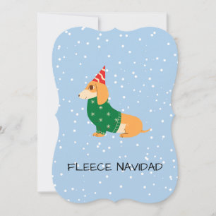 Fleece Navidad – Söt Sausage Hund Julkort