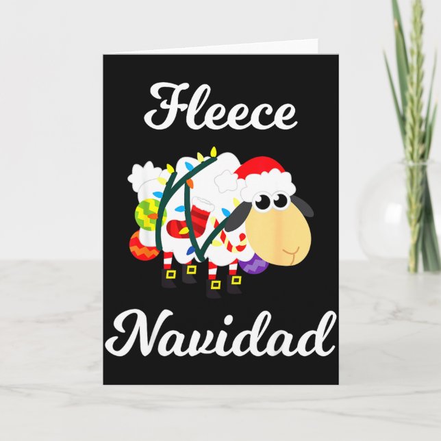 Fleece Navidad-tröja Rolig Feliz Mexikansk jul Kort (Framsida)