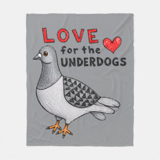 Fleecedecke "Love For The Underdogs" mit Taube Fleecefilt
